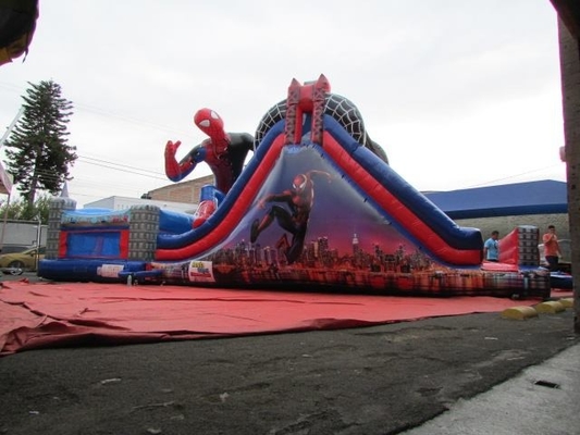 スパイダーマンの主題の膨脹可能な城のコンボの跳ね上がりの家の子供のための跳躍の警備員のスライド