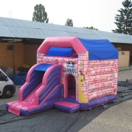 ピンクの防水 Combo Bounce House With 王女の単一のスライド