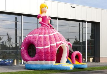 すばらしい Inflatable Bouncer PVC Material 王女の赤い印刷の膨脹可能な弾力がある城
