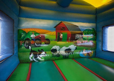 大きい農場構内の若いティーネージャーのためのスライドが付いている膨脹可能な跳ね上がりの家