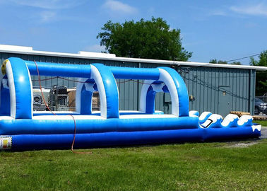 青い単一の車線大人および子供のための商業膨脹可能な水スライド