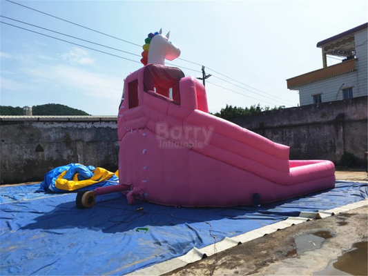 CommericalのBouncer With Pool Slide膨脹可能な地下水公園の移動式ピンクの王女