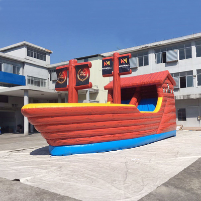 ポリ塩化ビニールのコンボの海賊船のボートの党のための膨脹可能な跳ね上がりの家のスライド