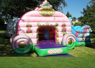 12' x 18' Carriage Castle Inflatable Combo女の子の誕生会のためのピンクの王女