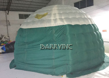 党/でき事のために膨脹可能なテント ポリ塩化ビニールの生地を広告する緑の白い空気ドーム