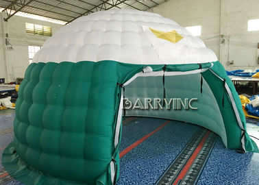党/でき事のために膨脹可能なテント ポリ塩化ビニールの生地を広告する緑の白い空気ドーム