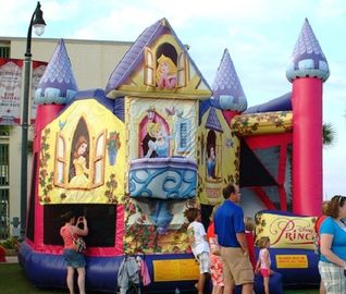 ディズニーThemed Inflatable Bounce王女は子供のための商業用等級を収容します