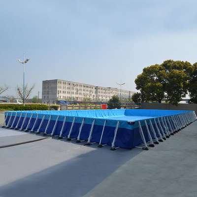 屋外の地上の膨脹可能なプールの上の 0.9mm の防水シートの金属フレームの移動式プール