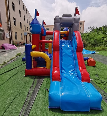 子供の屋外の弾力がある城の障害ジャンプのスライドが付いている膨脹可能な跳ね上がりの家