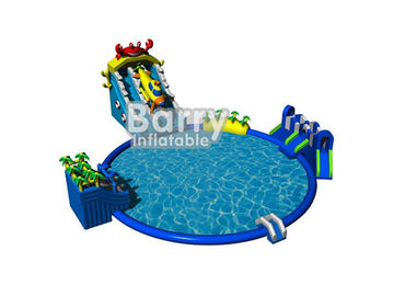 商業でき事のための大きいプールが付いている青いseaworldの遊園地装置