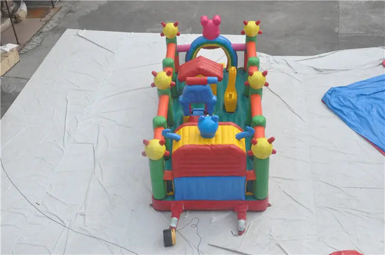 屋外の子供のためのスライドが付いているカラフルなジャンプインフレータブルバウンスハウス弾む城