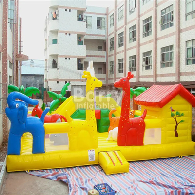 防水シートのインフレータブル遊園地のスライド象の動物のテーマが付いている子供たちの弾む城