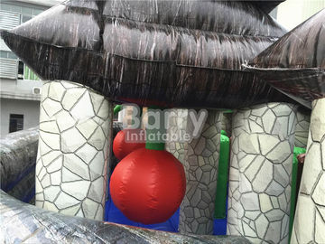 夏水ゲームのジャングルの中心のスライドが付いているテーマの膨脹可能な爆発水公園