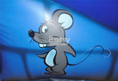 スライドが付いているミッキー マウスの膨脹可能な警備員の青く膨脹可能な跳躍の家