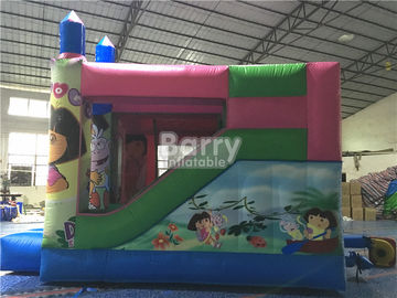デジタル印刷を用いるピンクのLarge Dora Inflatable Bounce王女の家のコマーシャル