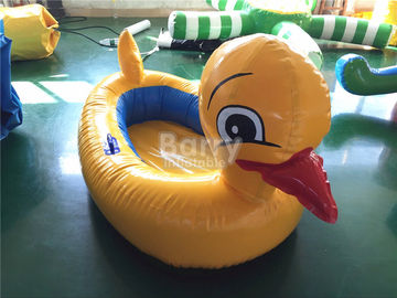 大きく黄色いアヒル動物はロゴの印刷を用いるプールのための膨脹可能な水おもちゃを浮かべます