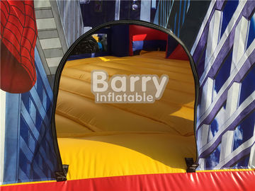 動物園公園のためのスライドが付いているカスタマイズされたサイズのスパイダーマンの膨脹可能なコンボの跳躍の城