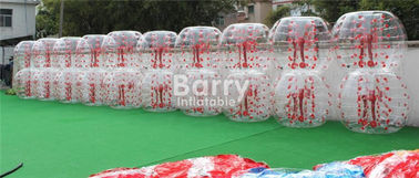 屋外の膨脹可能なおもちゃ100% TPU/ポリ塩化ビニール1.5mの赤い点の膨脹可能な泡サッカー ボール