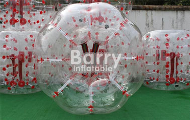 屋外の膨脹可能なおもちゃ100% TPU/ポリ塩化ビニール1.5mの赤い点の膨脹可能な泡サッカー ボール