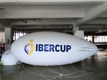 6mの長いヘリウムの昇進の耐火性を広告するための膨脹可能な軟式小型飛行船の白
