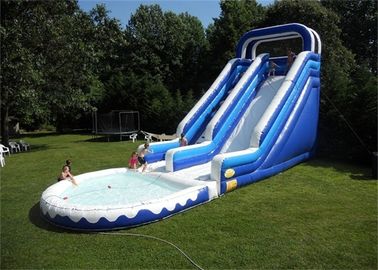 二重車線膨脹可能な水スライド、遊ぶことのための耐久の物質的で膨脹可能な水スライド