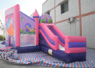 1 軒のコンボの跳ね上がりの家、Bouncy Castle With Slide ピンクの王女に付き子供 3 軒