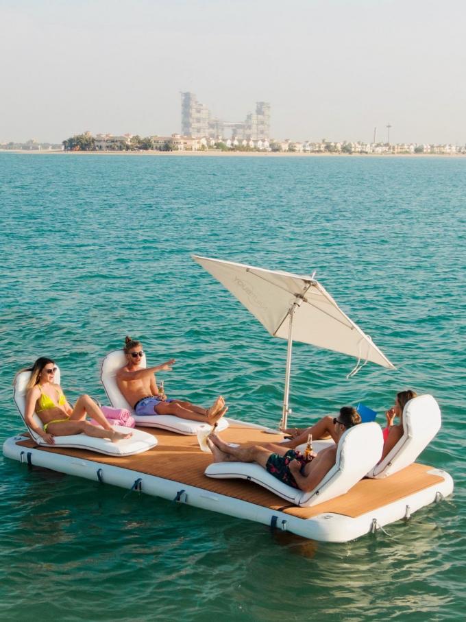 ウォーターレイク 海休み T形 膨らませられる浮遊ヨット ドック 家族 友人 パーティー 5