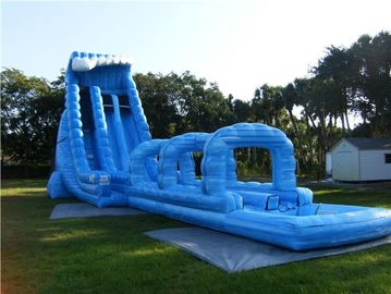 プールが付いている巨大な大人の青く長い二重膨脹可能なスリップそしてスライド