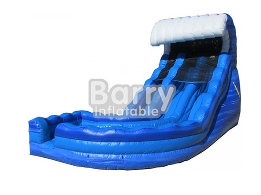 商業青いカーブの波子供のための膨脹可能な水スライド