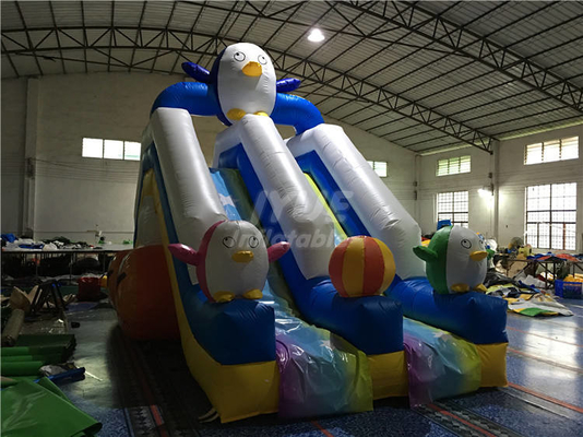 耐久の車線のペンギンの子供プールのデジタル印刷のための膨脹可能な水スライド