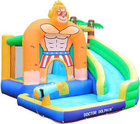 しぶきのプールが付いている幼児水跳ね上がりの家のためのDolphin Inflatable博士水スライド