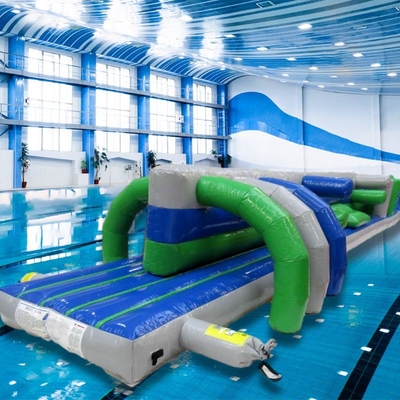 素晴らしい充気水遊び 15M ツイントラックプール 充気水浮遊障害物コース