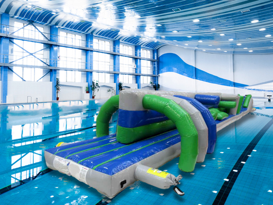 素晴らしい充気水遊び 15M ツイントラックプール 充気水浮遊障害物コース