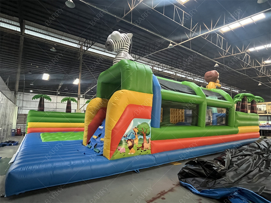 おかしな狂ったドライブ 遊園地 ゲーム 動物 Bg ボンサー 障害物コース スライド 充気式 テーマパーク