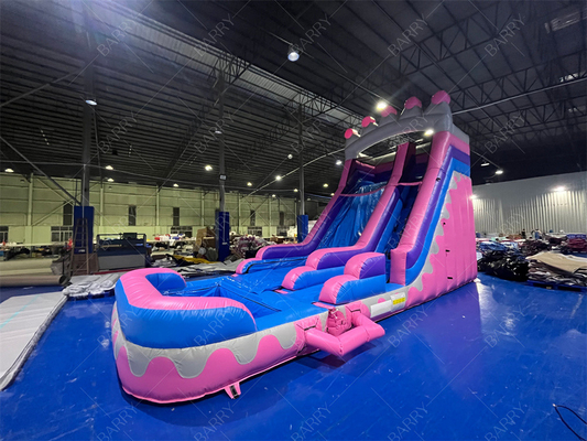8.4x3.6x6m カスタムジャンパー ボンチキッズ ピンクプリンセス パーティのための水上スライド