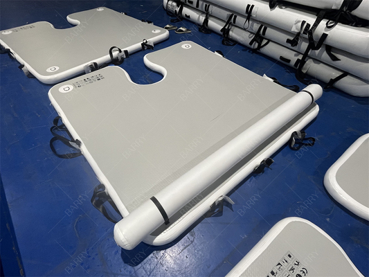 豪華な水上スポーツゲーム 2x2x0.1m グレー 充気式ドック 停泊用の着陸マット