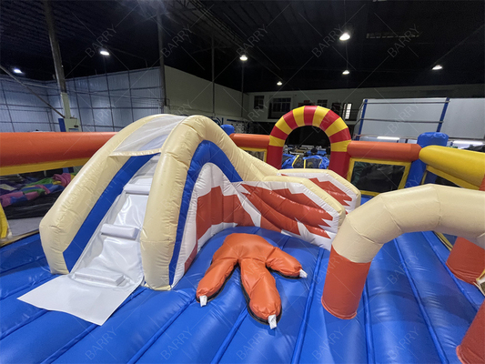 アウトドア キッズ 遊び場 スライド障害物コース付き 充気式テーマパーク