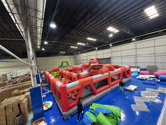 レッド・トランポリン公園 楽しい都市 充電式テーマパーク 娯楽公園 大人用充電式跳ね返り屋 売る 子供用