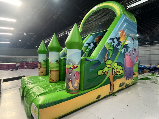 子供のための 6x4M 動物用充気スライド