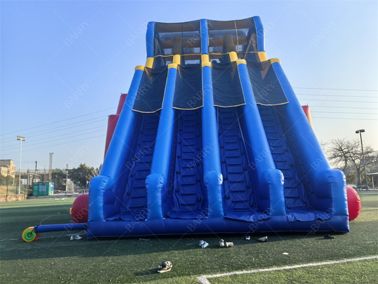 商業グレード 65x18x15m 赤色カスタムアドベンチャー巨大インフレータブルウォータースライド 大人用