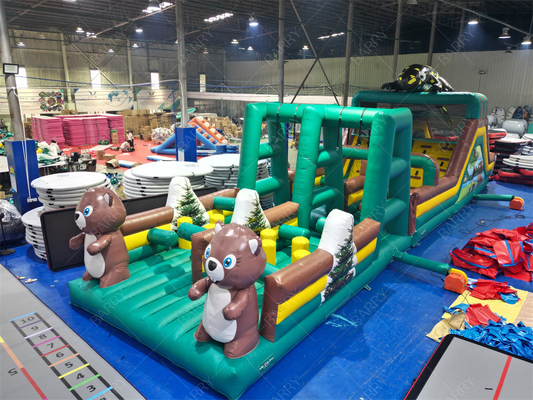 巨大なインフレータブルジャンピングバウンサースライド障害物コース インフレータブルゲーム 障害物トランポリンパーク 子供と大人向け