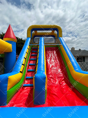 カスタムテーマインフレータブルPVCターポリンコンボキャッスルスライドバウンシーキャッスル(子供用)