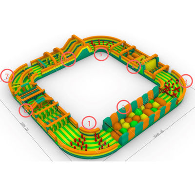 カスタマイズされた商業用インフレータブルバウンシー障害物コースプレイグラウンド、あらゆる年齢層にエキサイティングな楽しさ