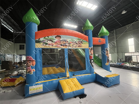 Commercial Patrol Paw Inflatable Bouncer Dog Unisex Outdoor Game Inflatable Bounce House With Slide For Kids