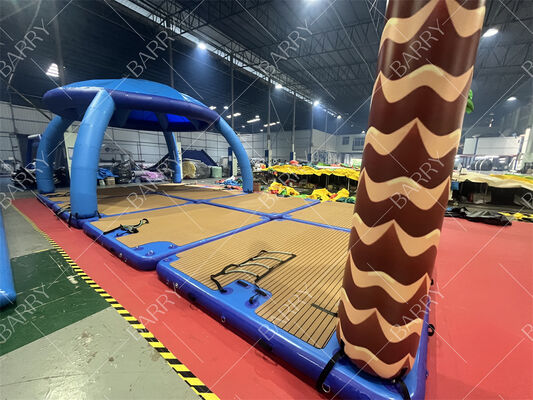 カスタムデザインのインフレータブルフローティングプラットフォーム（テント付き）、海洋水域用＆ウォーターフローティングバナナ