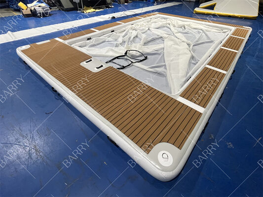 夏のドロップ 縫い管 膨らませられる水母 ヨットプール 網付き海水泳池