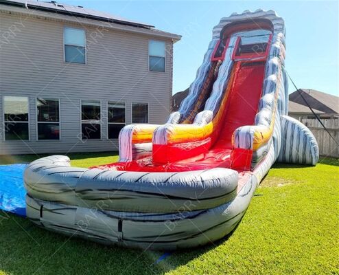 Crazy Volcano Theme Inflatable Slide with Pool, Inflatable Water Slide for Adult