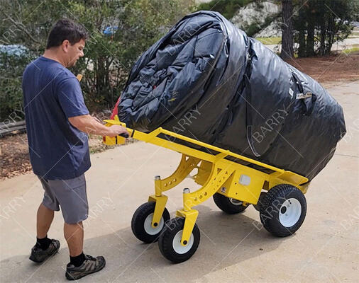 電動式 4輪 ヘビーデューティー ハンドトラックドーリー (インフレータブル・バウンスハウス用ウィンチ付き)