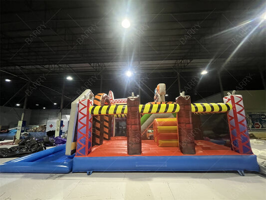 建築アドベンチャー 充気コンボ 跳び屋 + スライド + スプラッシュプール