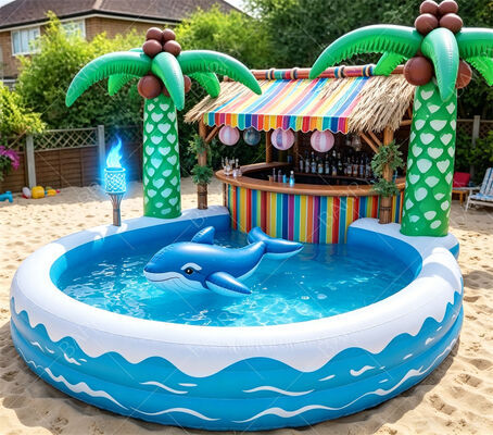 トロピカルティキ 充気式浮遊プールバー 究極の裏庭のルアウパーティステーション